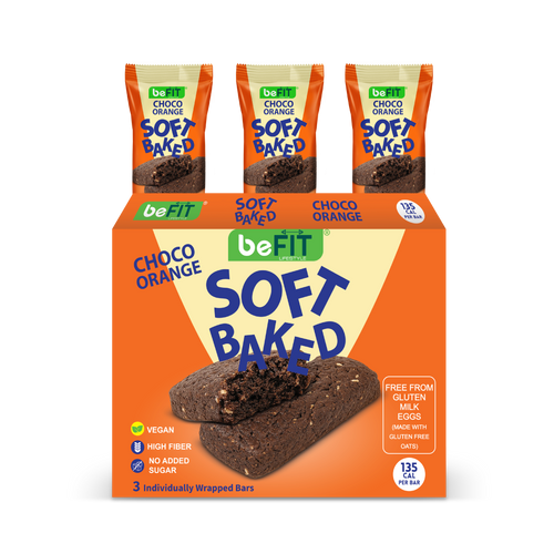 beFIT Soft-Baked Bars Choco Orange - 3pcs Box (105gm)