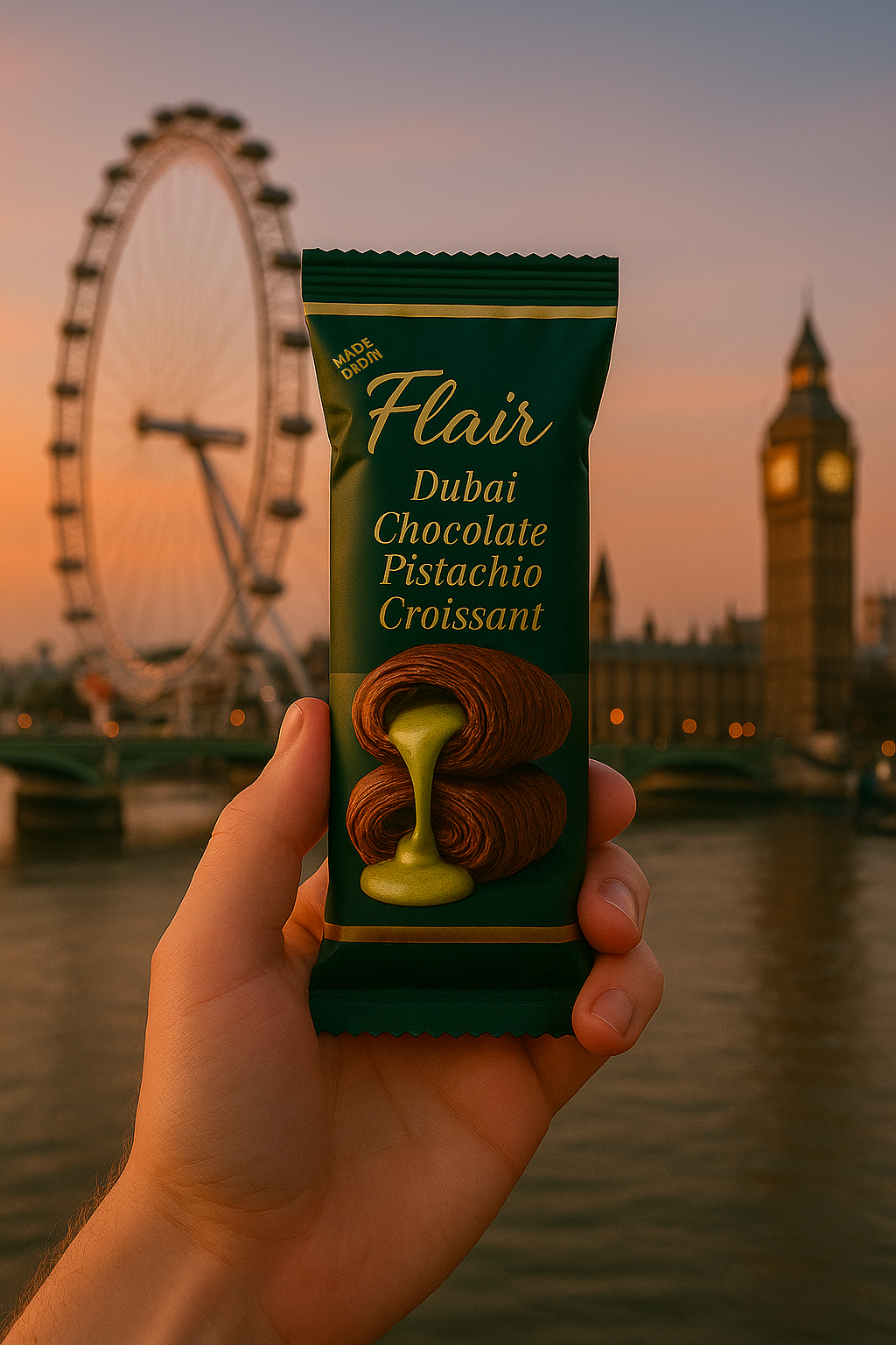 Flair Dubai Chocolate Pistachio Croissants - 4pcs Pack (160g)