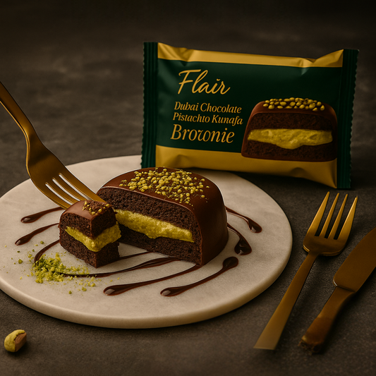 Flair Dubai Chocolate Pistachio Kunafa Brownie - 50gm (Box of 3)