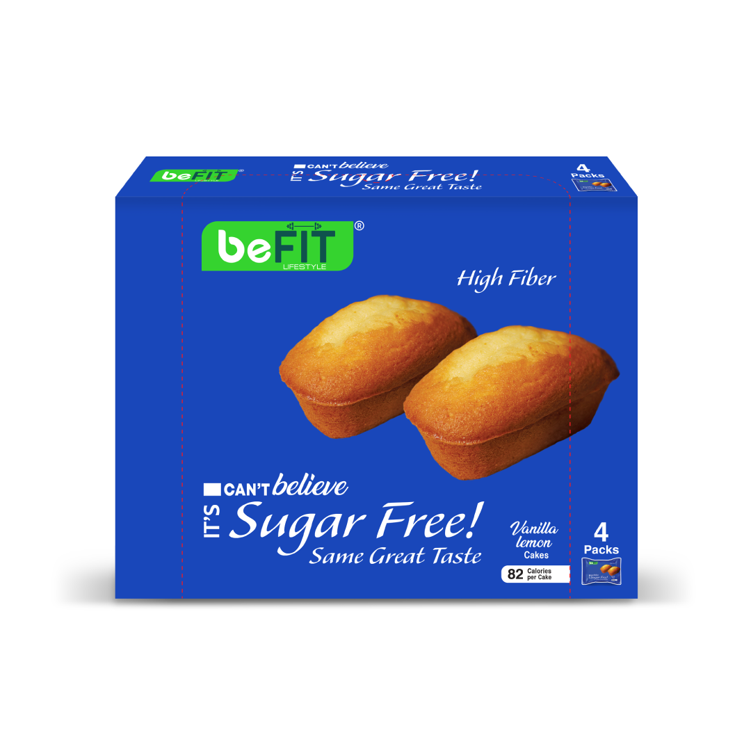 beFIT Sugar-Free Cake Vanilla Lemon - 4pcs Box (184gm)