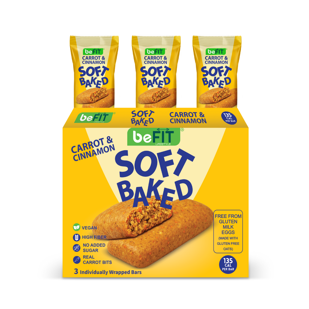 beFIT Soft-Baked Bars Carrot & Cinnamon - 3pcs Box (105gm)