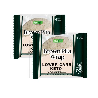 BeFit Brown Pita Wrap Lower Carb Keto 200gm 2pcs @15% off