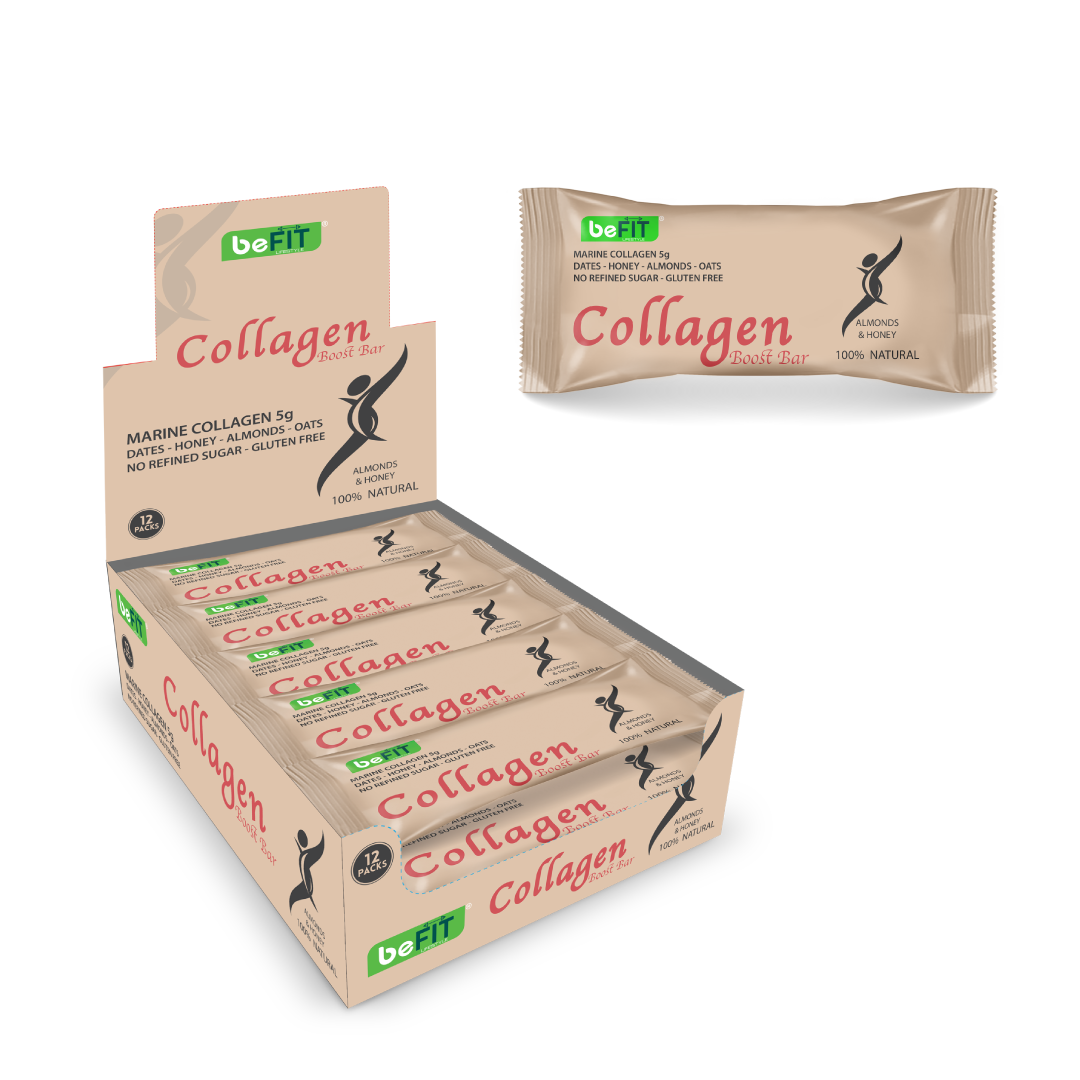 beFIT Collagen Bar Almond & Honey - 12pcs Box (540gm)