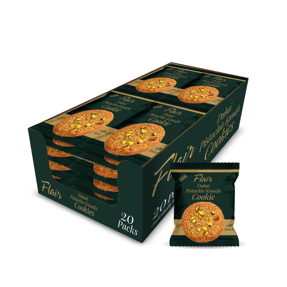 Flair Dubai Pistachio Kunafa Cookie - 20pcs Box (600gm)