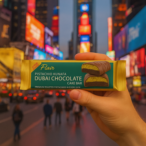 Flair Dubai Pistachio Kunafa Chocolate Cake Bar - 12pcs Box (660gm)