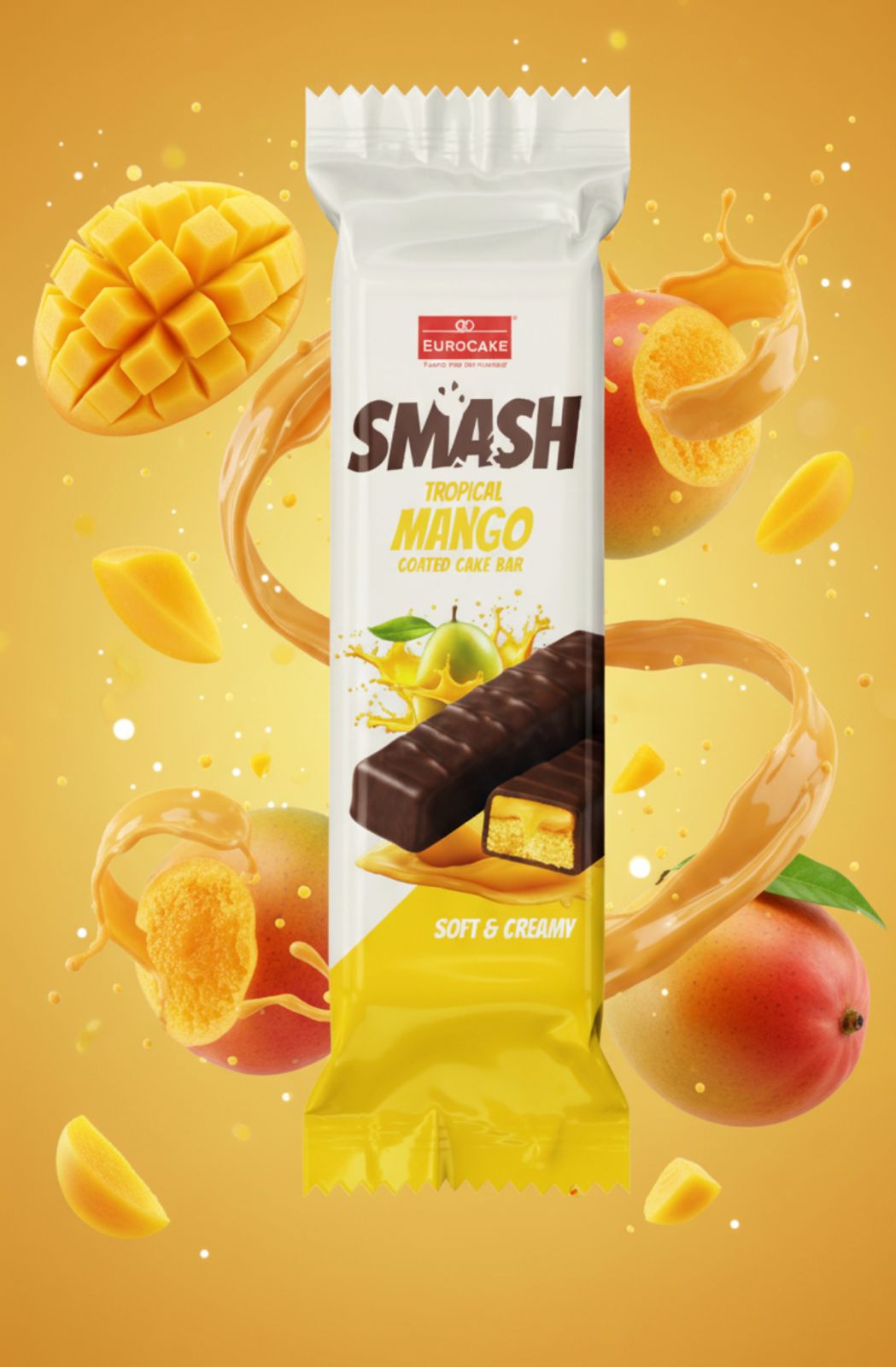 Smash Tropical Mango Coated Cake Bar 5pc/pack - 140gm