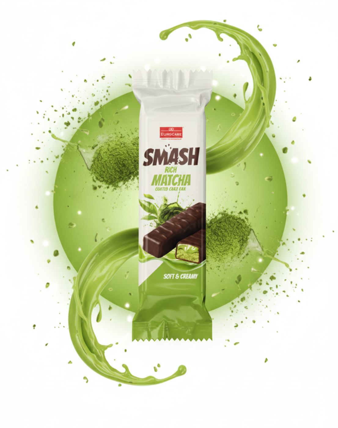 Smash Rich Matcha Coated Cake Bar 5pc/pack - 140gm