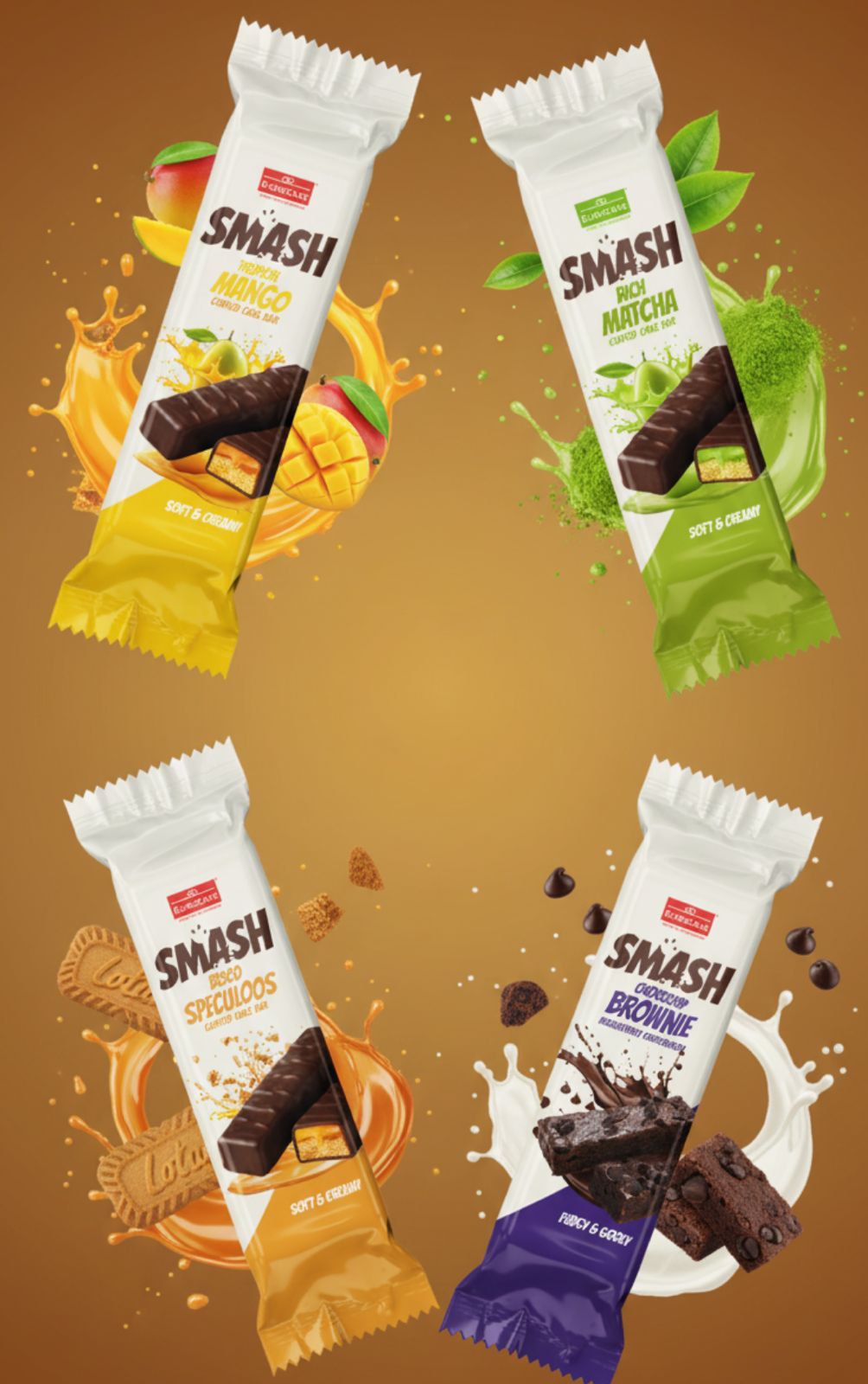 Smash Tropical Mango Coated Cake Bar 5pc/pack - 140gm