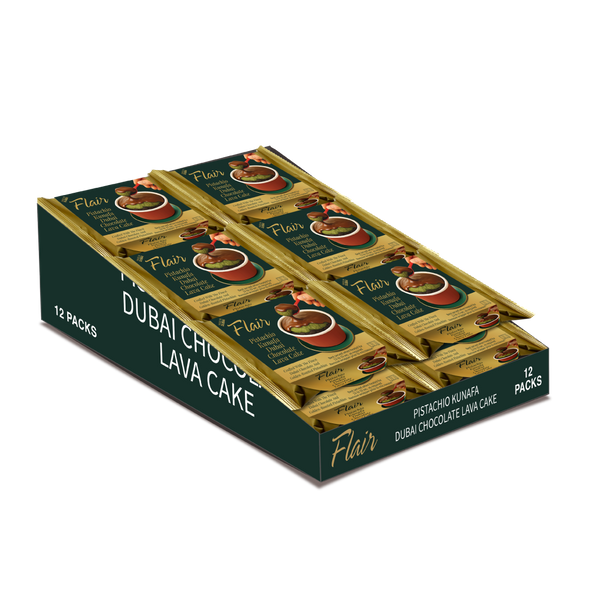 Flair Dubai Pistachio Kunafa Chocolate Lava Cake - 12pcs Pack (720gm)