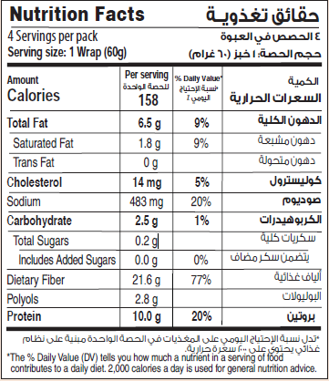 BeFit Pita Wrap Lower Carb Keto
