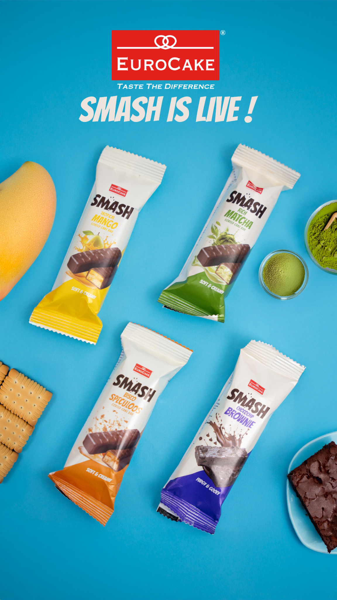 Smash Tropical Mango Coated Cake Bar 5pc/pack - 140gm