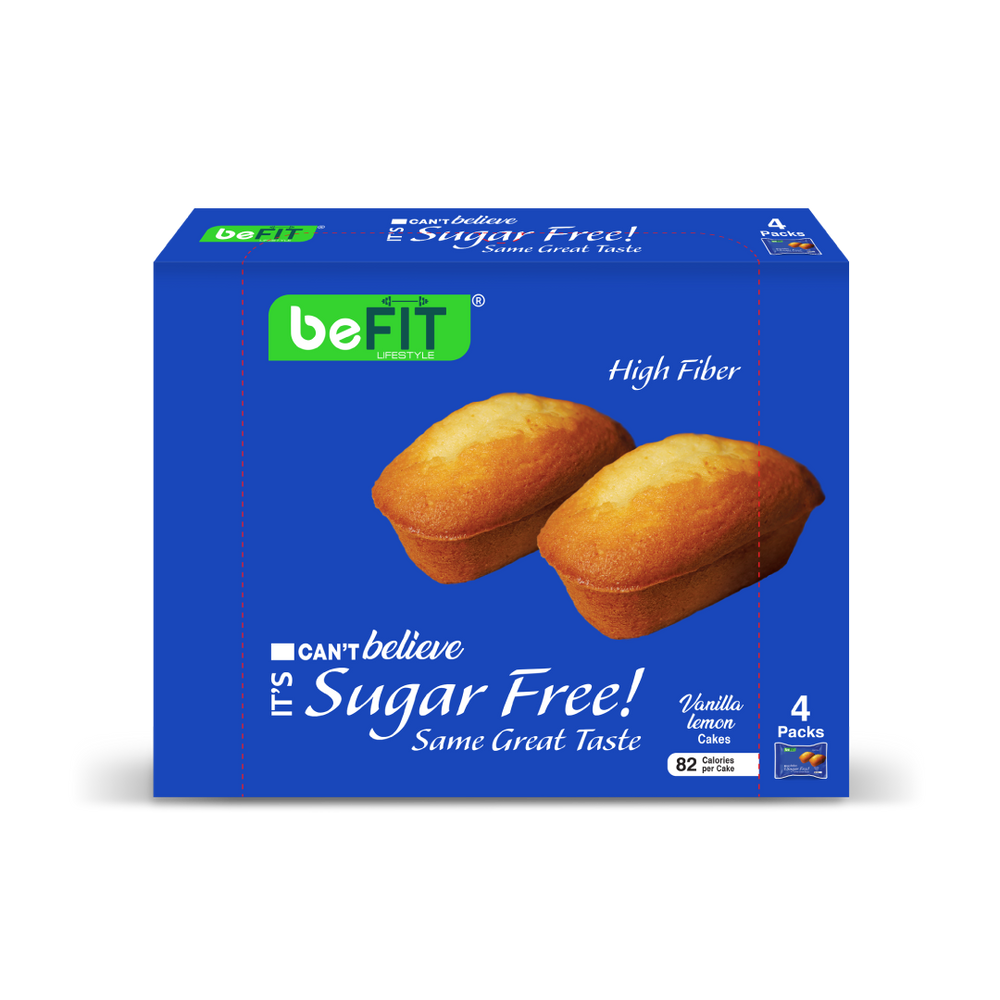 beFIT Sugar-Free Cake Vanilla Lemon - 4pcs Box (184gm)