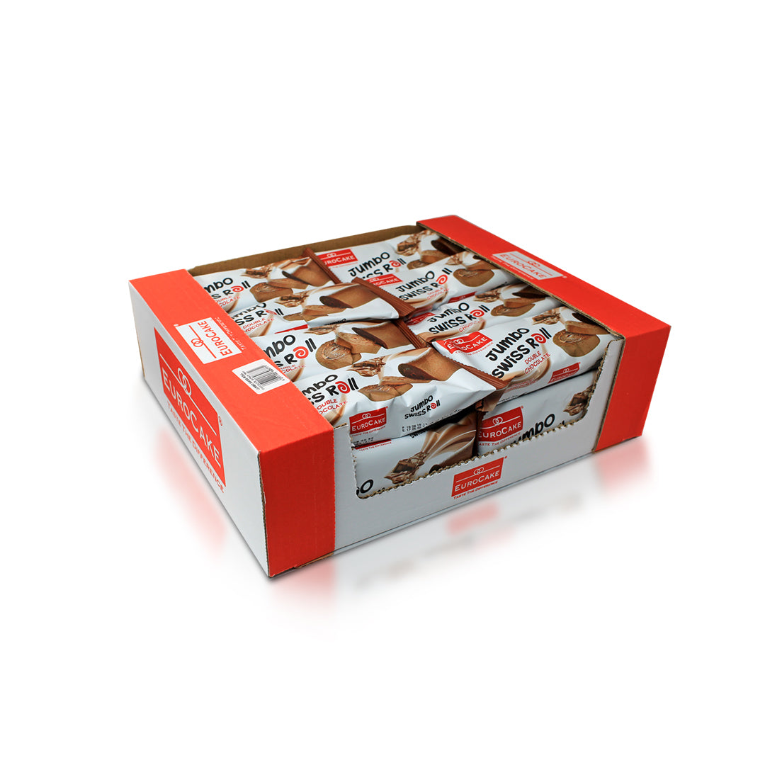 Eurocake Jumbo Swiss Roll Double Chocolate 24pc Tray