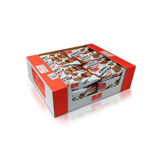 Eurocake Jumbo Swiss Roll Double Chocolate 24pc Tray