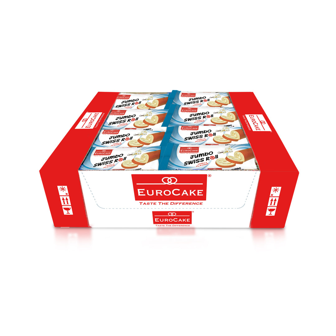 Eurocake Jumbo Swiss Roll Vanilla 24pc Tray